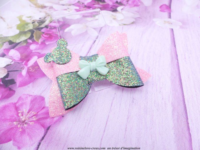 Barrettes kawaii simili cuir à paillettes fait main vendu à l'unité