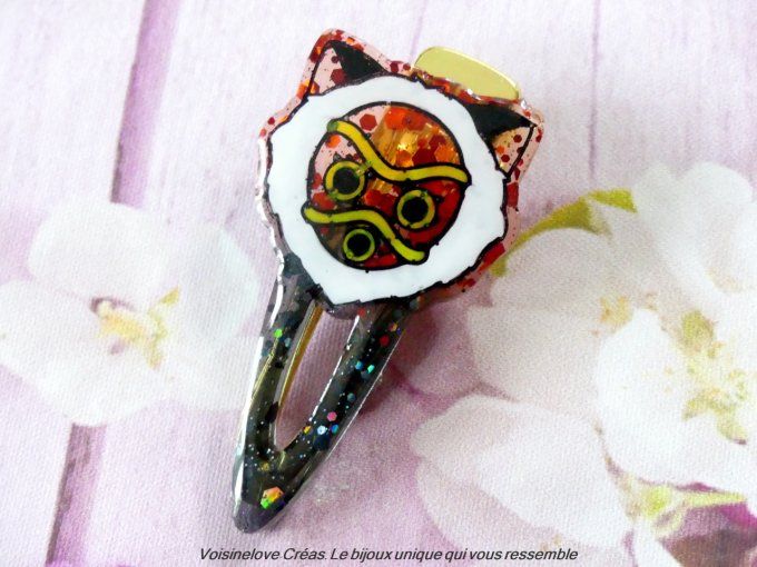 Barrettes kawaii stdio Ghibli noir et rouge