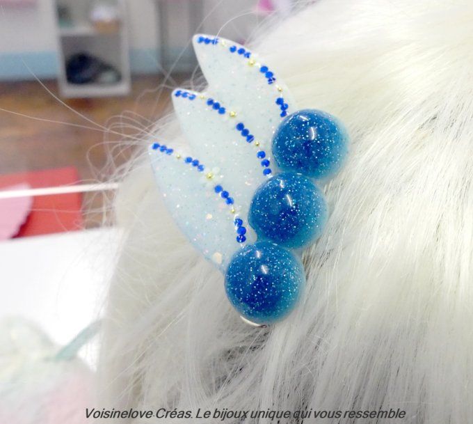 Barrettes Sailor Mercury blanc et bleu