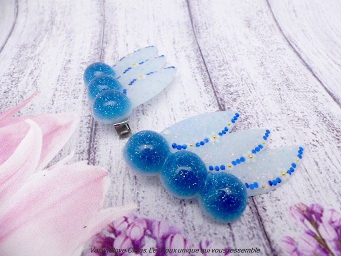 Barrettes Sailor Mercury blanc et bleu