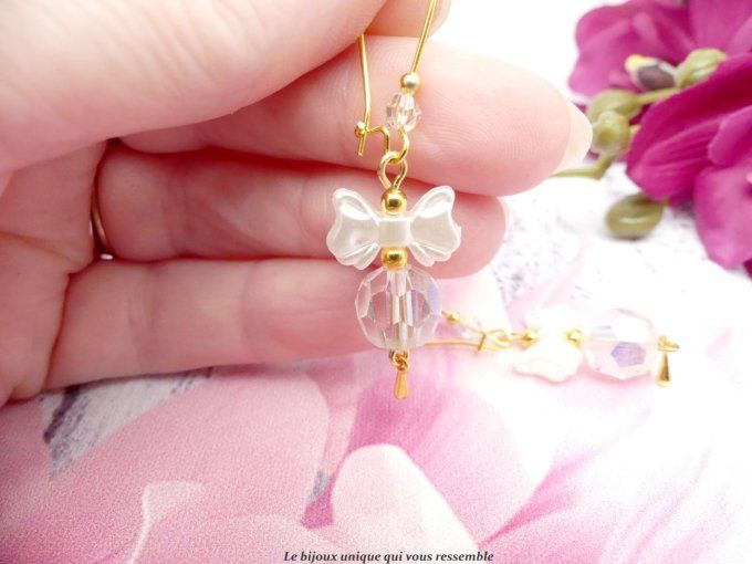 Boucles d'oreilles en perles de cristal autrichien fantaisie