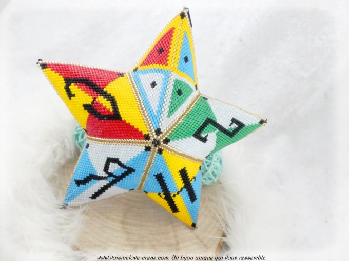 Etoile 3D tissée perles Harry Potter