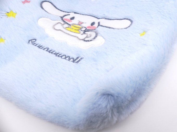 Mini sac peluche pilou pilou bleu