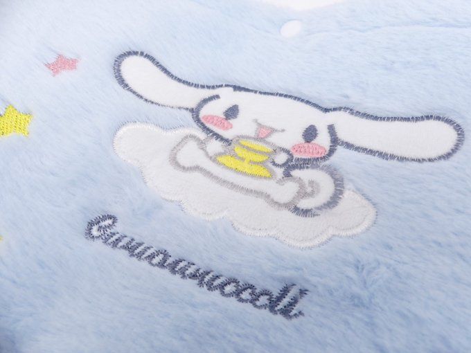Mini sac peluche pilou pilou bleu