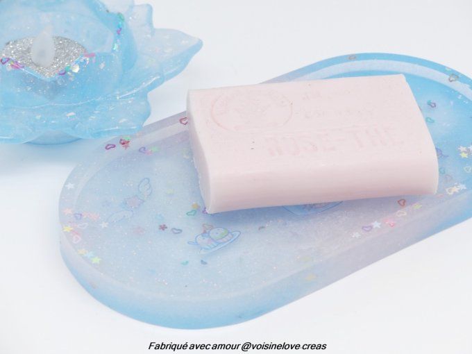 Plateau multi fonctions bleu et rose kawaii