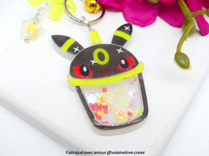 Porte clef secoue moi Bubbletea Noctali 