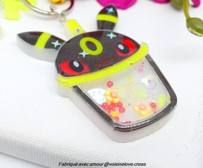 Porte clef secoue moi Bubbletea Noctali 