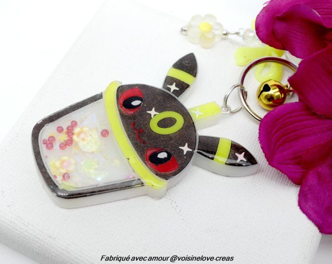 Porte clef secoue moi Bubbletea Noctali 