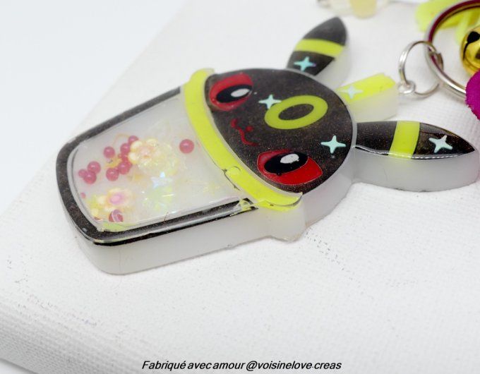 Porte clef secoue moi Bubbletea Noctali 