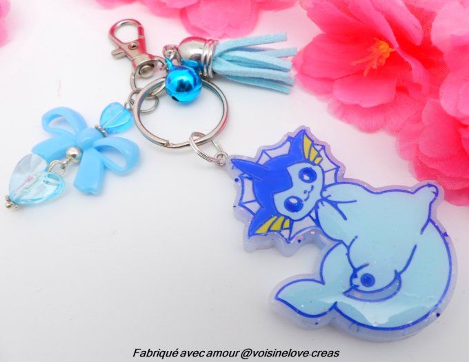 Porte clef kawaii Aquali résine époxy