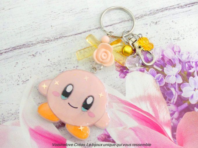 Portes clefs Kirby kawaii résine époxy