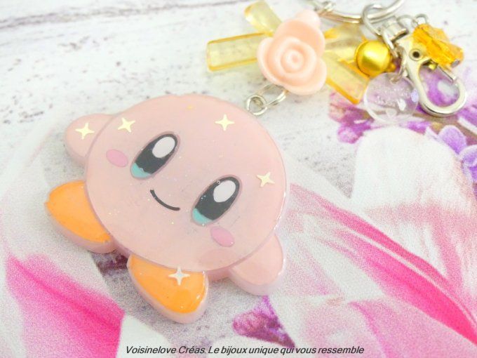 Portes clefs Kirby kawaii résine époxy