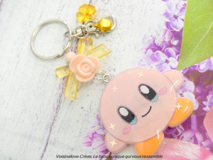 Portes clefs Kirby kawaii résine époxy