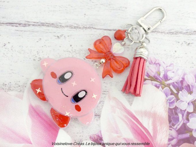 Portes clefs Kirby kawaii résine époxy