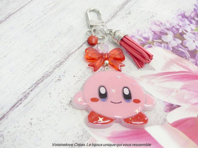 Portes clefs Kirby kawaii résine époxy