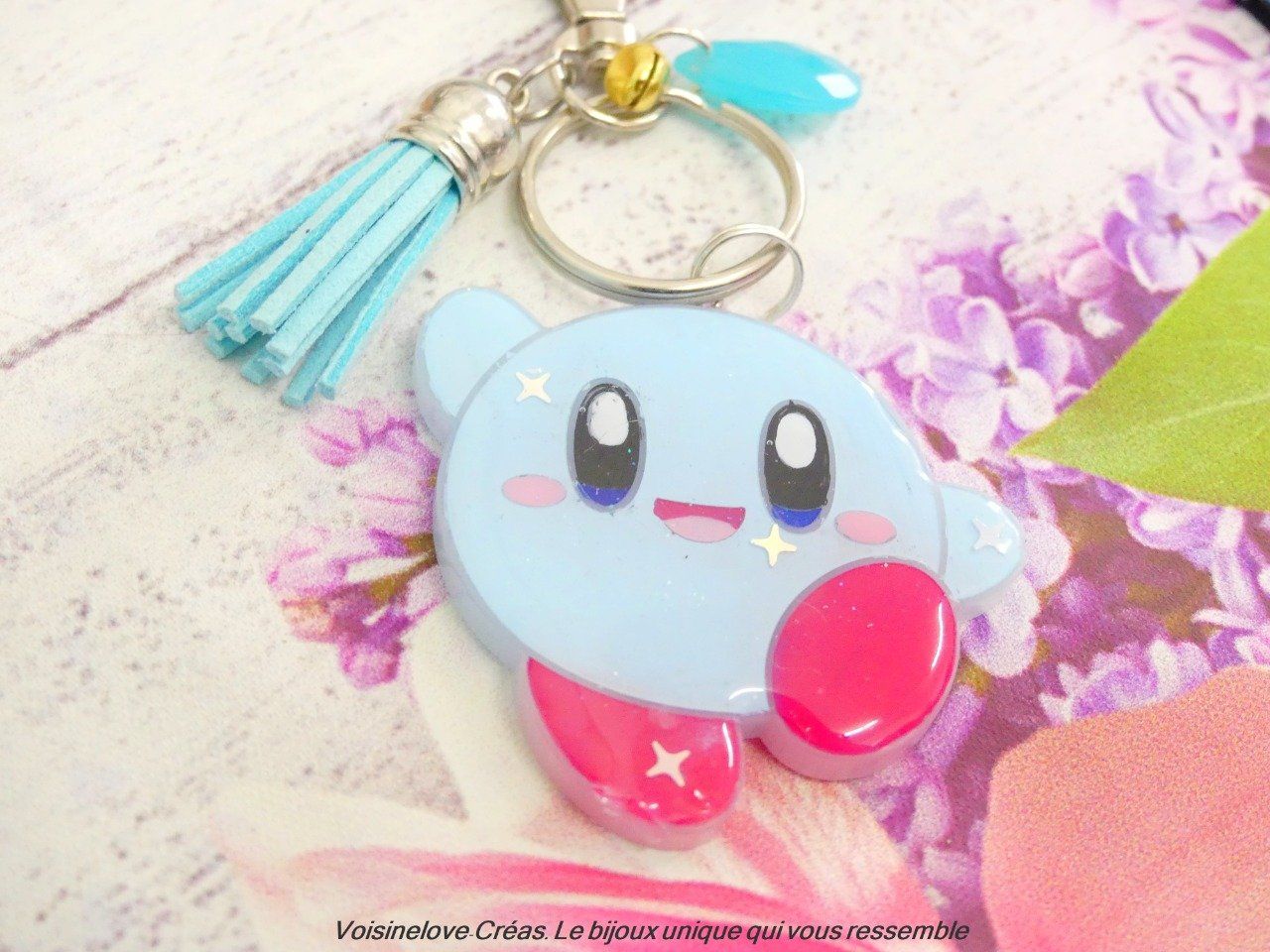 Porte clef kawaii Kirby smile résine époxy - Voisinelove-creas