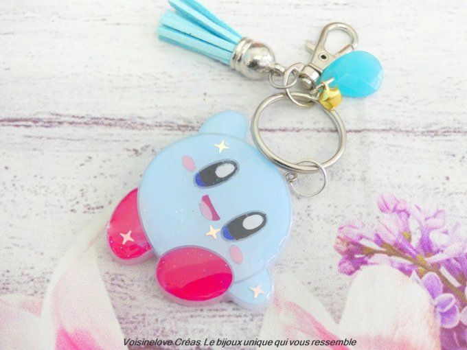 Porte clef kawaii Kirby smile résine époxy