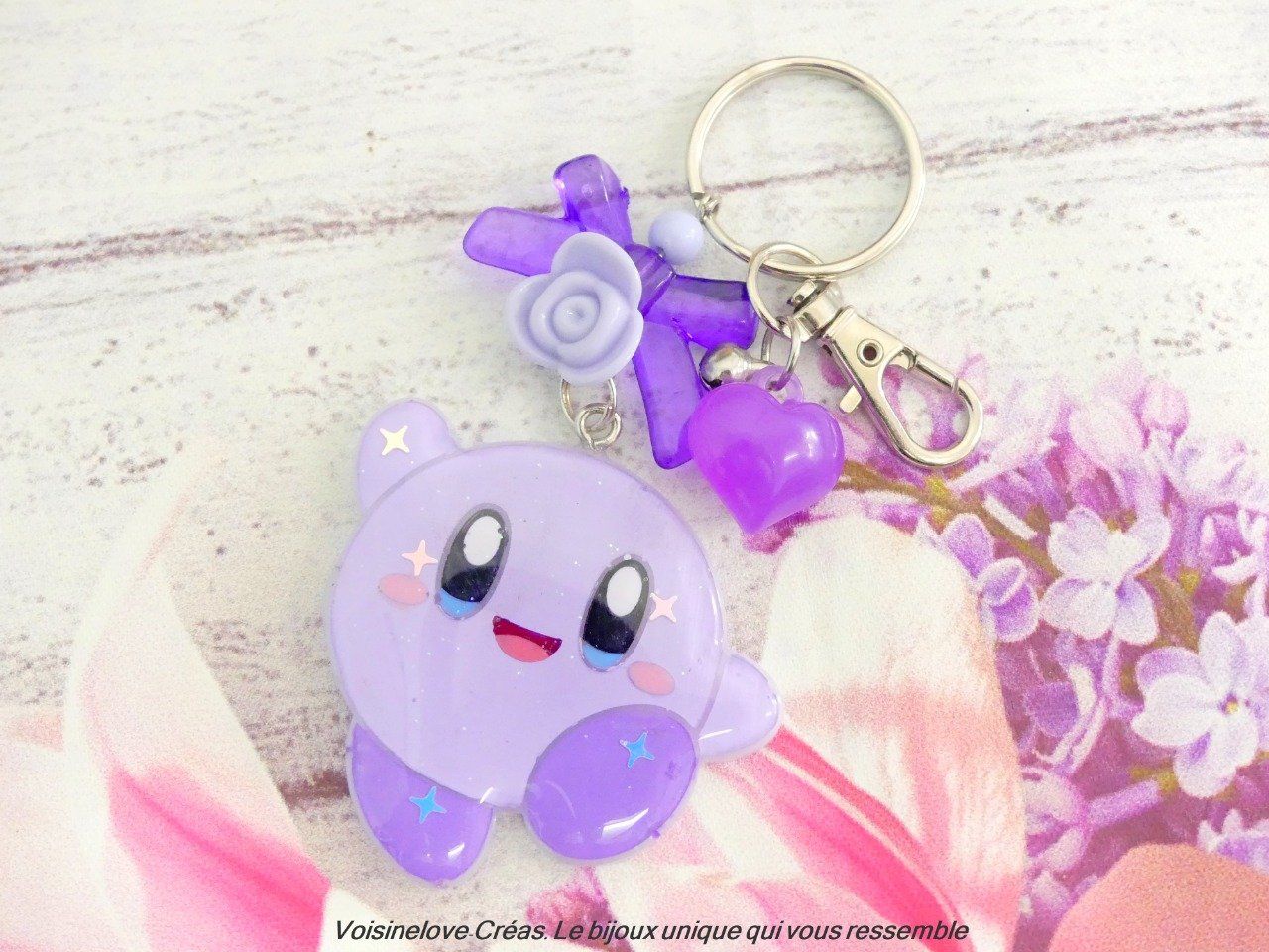 Porte clef kawaii Kirby smile résine époxy - Voisinelove-creas