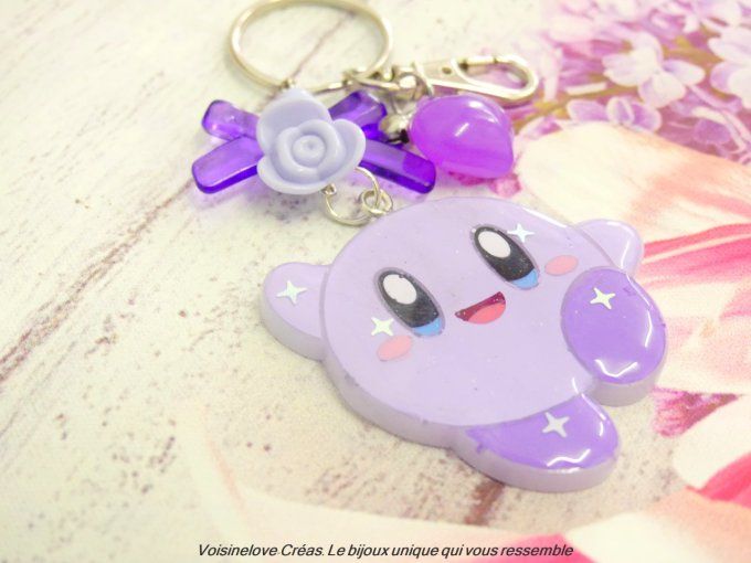 Porte clef kawaii Kirby smile résine époxy