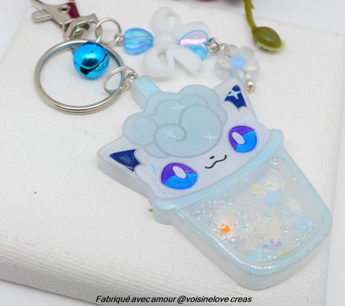 Porte clef secoue moi bubbletea Goupix Alola