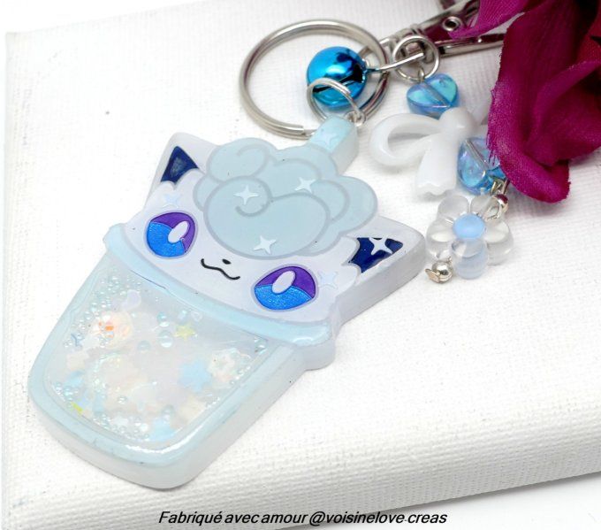 Porte clef secoue moi bubbletea Goupix Alola