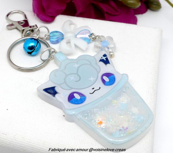 Porte clef secoue moi bubbletea Goupix Alola