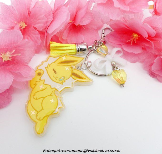 Porte clef kawaii Voltali en résine époxy