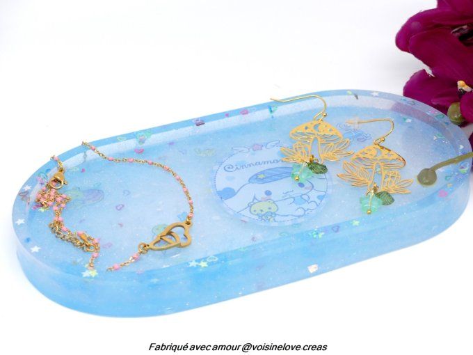 Plateau multi fonction kawaii bleu et blanc