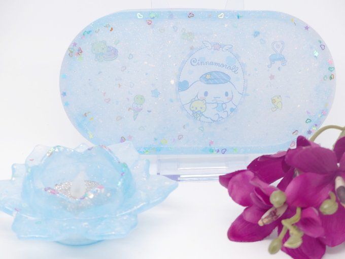 Plateau multi fonction kawaii bleu et blanc