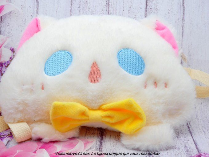 Mini sac kawaii chat blanc en pilou