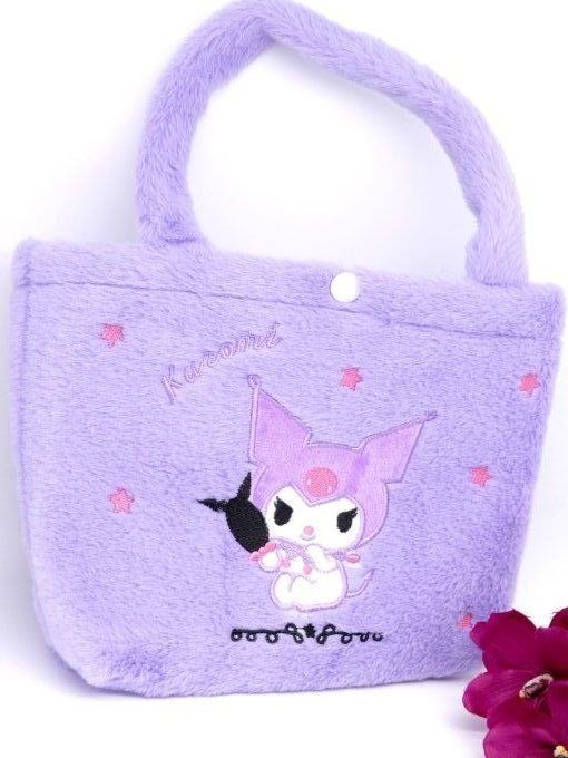 Mini sac kawaii peluche pilou pilou mauve